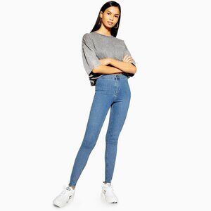2/$30 Topshop Moto Joni Jeans High Rise Skinny Mid Blue Classic W30 #9277